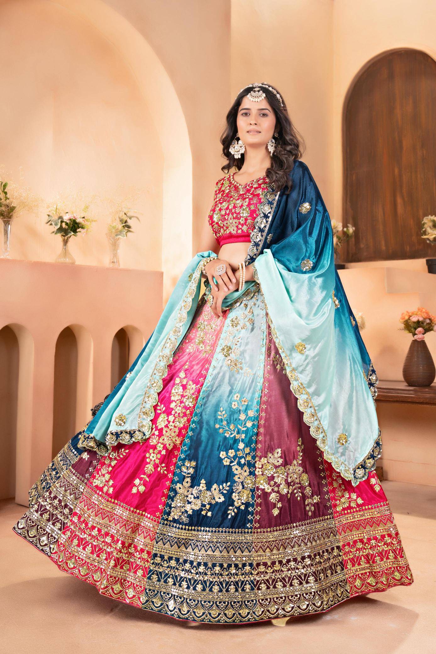 ON 5122 Chinon Bridal lehenga choli online shopping